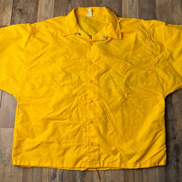 Vintage 70s Russell Georgia Tech Windbreaker Men's Size Large Yellow 4775‎ - Picture 4 of 14